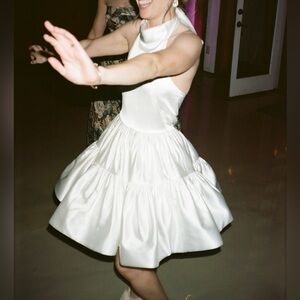 MESHKI Dorata Satin Mini Dress